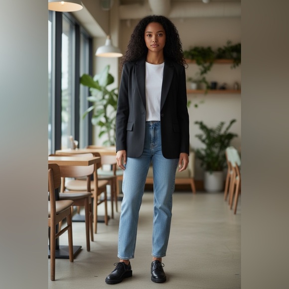 Doe & Rae Jackets & Blazers - Doe & Rae Navy Lined Blazer Sz M NWOT | Rayon Blend Soft Structured Layer